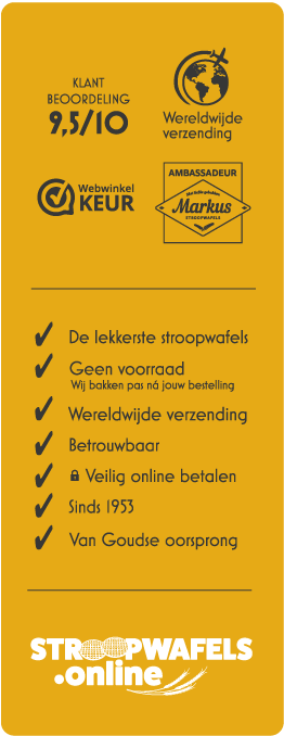 Banner met informatie over Stroopwafels.Online